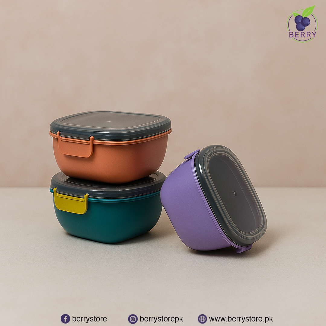 Lunch Box Duo Combo – 1 Round + 1 Square Airtight Lunch Box