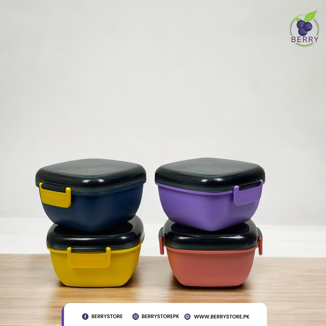 Family Pack – 2 Round + 2 Square Airtight Lunch Boxes