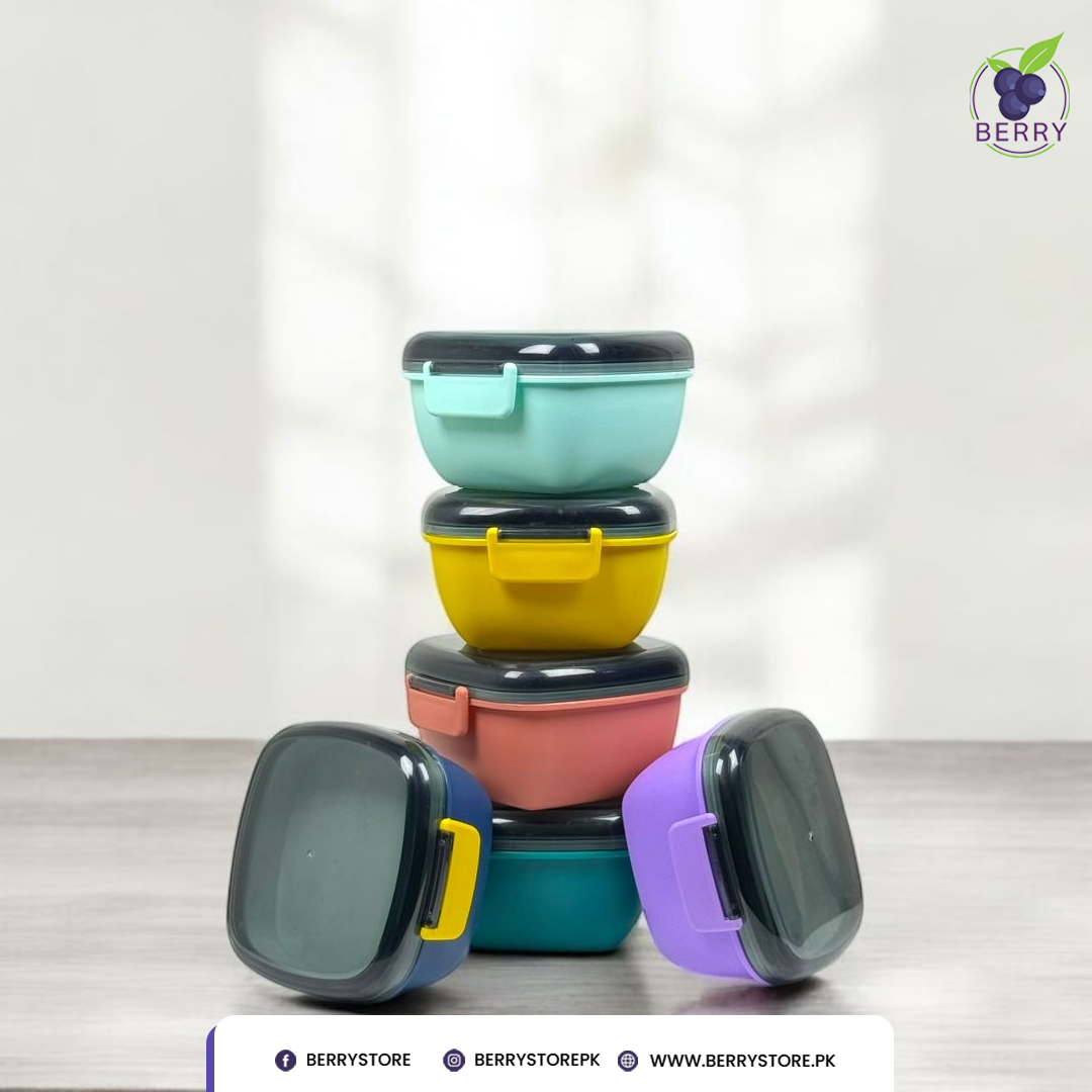 Family Pack – 2 Round + 2 Square Airtight Lunch Boxes