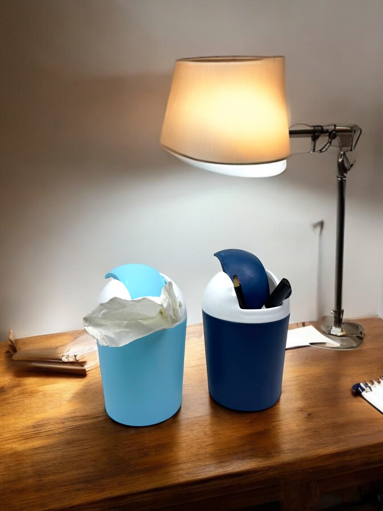 MiniBin-Trash Can-Garbage Can Kitchen Trash Can Desktop Trash Can Shakes Cover Living Room Cute Debris Bucket Car Home Desk Restaurant Storage Tube Trash Basket Desktop Trash Can