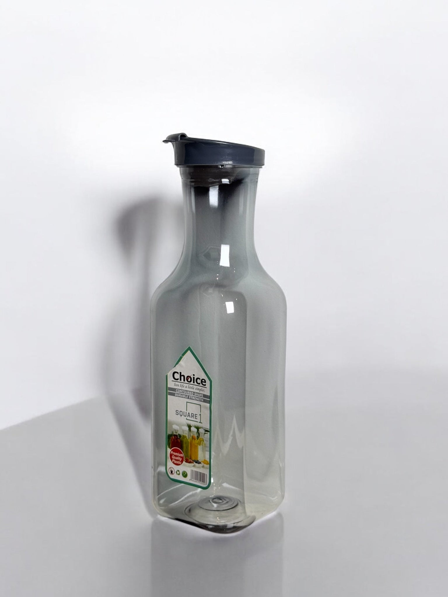 Square Plastic Juice Bottles, 2000 ml Reusable Empty Juice Bottles with Lids for Milkshake, Plastic Bottles for Water, Juice, Milk