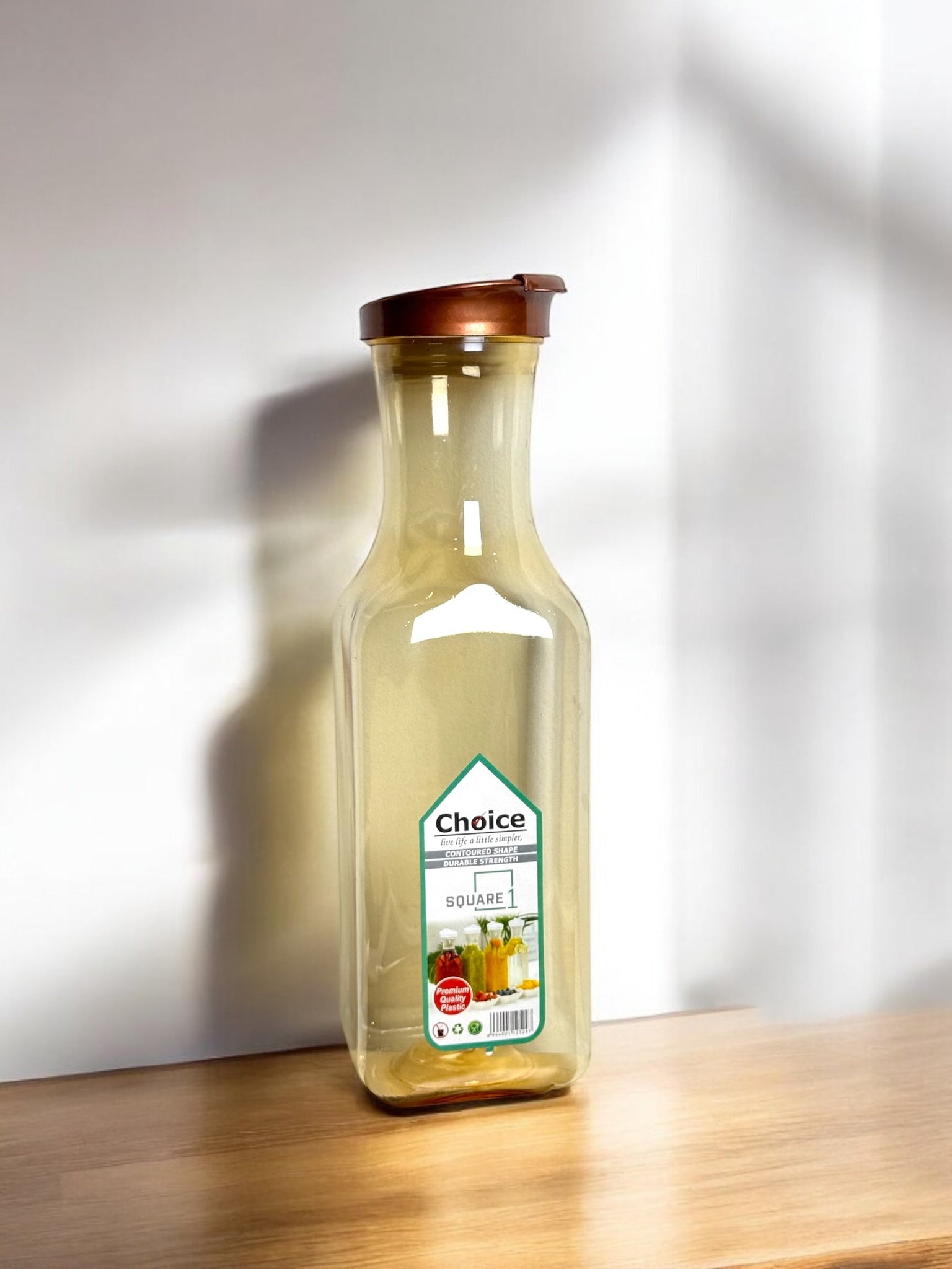 Square Plastic Juice Bottles, 2000 ml Reusable Empty Juice Bottles with Lids for Milkshake, Plastic Bottles for Water, Juice, Milk