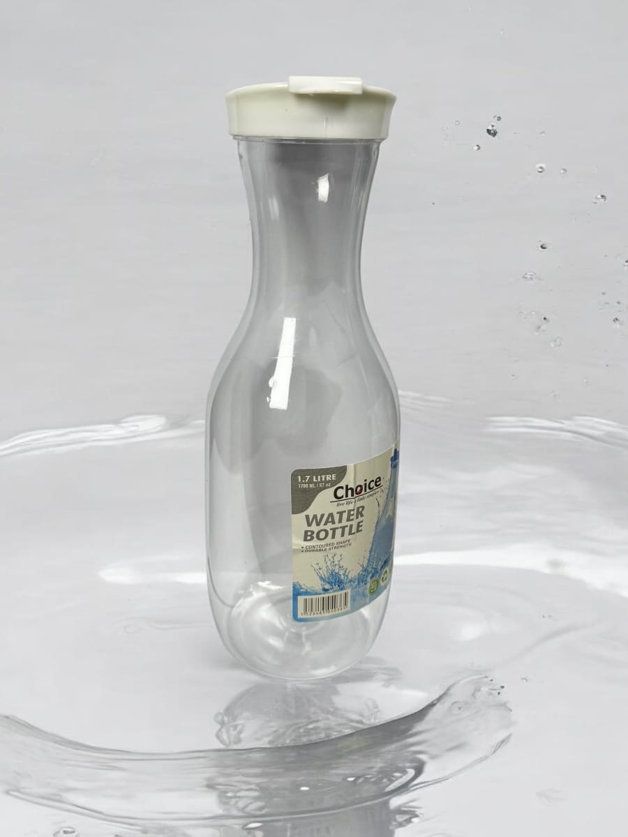 Classic Plastic Juice Bottles, 1700 ml Reusable Empty Juice Bottles with Lids for Milkshake, Plastic Bottles for Water, Juice, Milk
