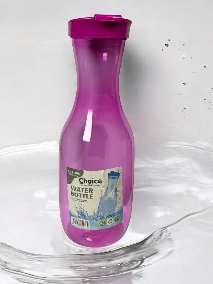Classic Plastic Juice Bottles, 1700 ml Reusable Empty Juice Bottles with Lids for Milkshake, Plastic Bottles for Water, Juice, Milk
