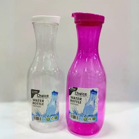 Classic Plastic Juice Bottles, 1700 ml Reusable Empty Juice Bottles with Lids for Milkshake, Plastic Bottles for Water, Juice, Milk